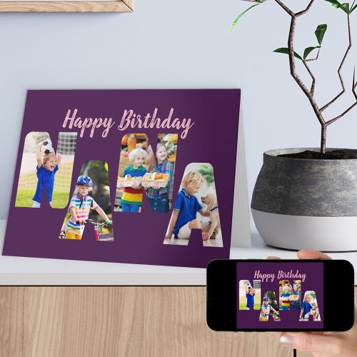 NANA Letter Shaped Photos Personalized Birthday Card