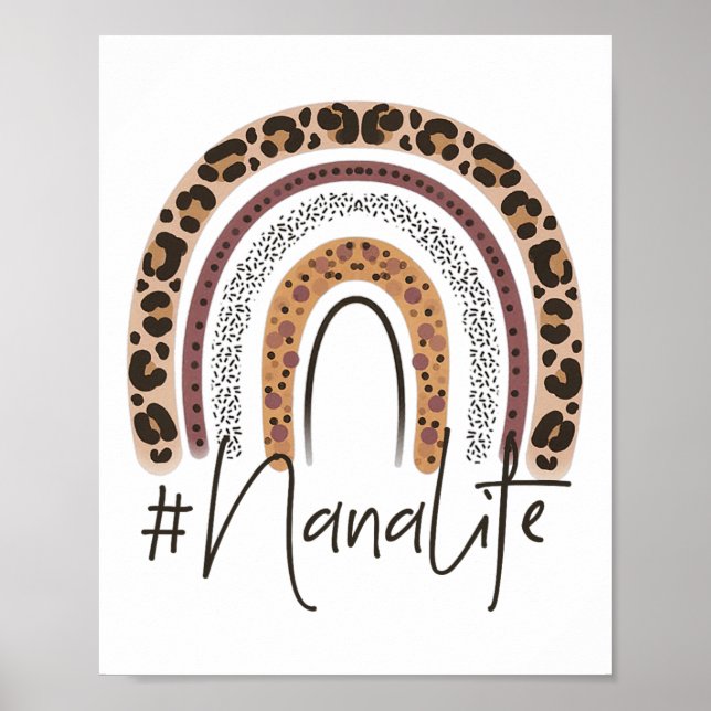Nana Life Grandma Cheetah Leopard Women Christmas  Poster (Front)