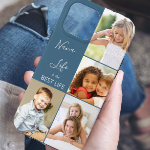 Nana Life is the Best Life 4 Photo Collage Blue iPhone 13 Pro Max Case