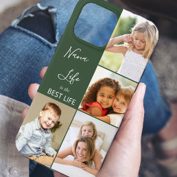 Nana Life is the Best Life 4 Photo Collage Green iPhone 13 Pro Max Case