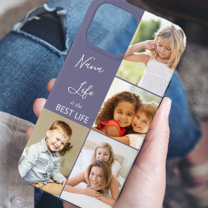 Nana Life is the Best Life 4 Photo Collage Purple iPhone 13 Pro Max Case