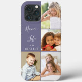 Nana Life is the Best Life 4 Photo Collage Purple Case-Mate iPhone Case (Back)