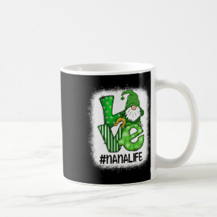 Nana Love St Patricks Day Bleached Gnome Lucky Coffee Mug