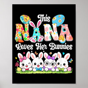 Nana Loves Easter Bunnies Group Bunnies Bow Tie Poster