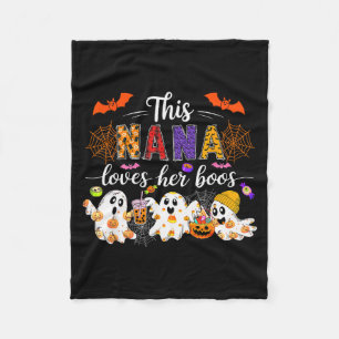 Nana Loves Her Boos Halloween Boos Lover Family Gr Fleece Blanket