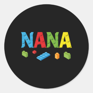 Nana Master Builder Building Bricks Blocks Family Classic Round Sticker