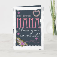 Nana Mother's day card trendy and modern