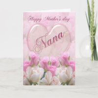 Nana Mother's Day Card With Pink Roses