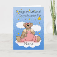 Nana New Baby Girl Congratulations