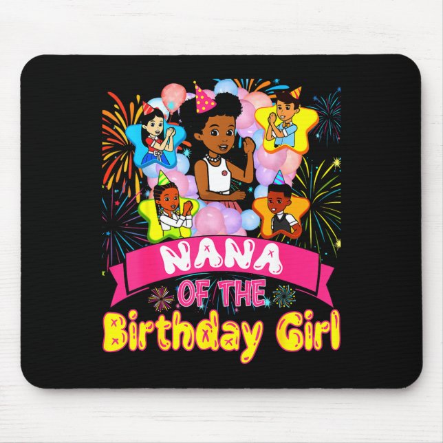 Nana Of Birthday Girl Gracie Birthday Dolls Girl P Mouse Pad (Front)