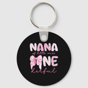 Nana Of Little Miss Onederful First Birthday Girl  Keychain