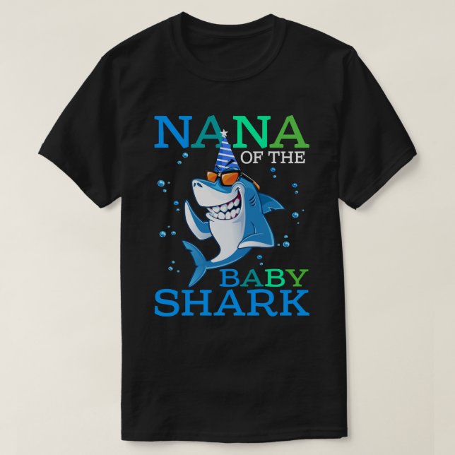 NANA Of The Baby Shark Birthday Brother Shark Shir T-Shirt (Design Front)