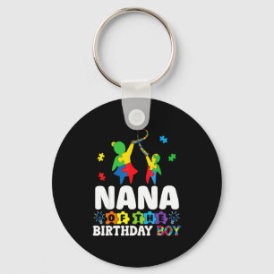 Nana of the birthday boy autism awareness support keychain
