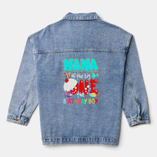 Nana Of The Birthday Boy Birthday Fishing Denim Jacket