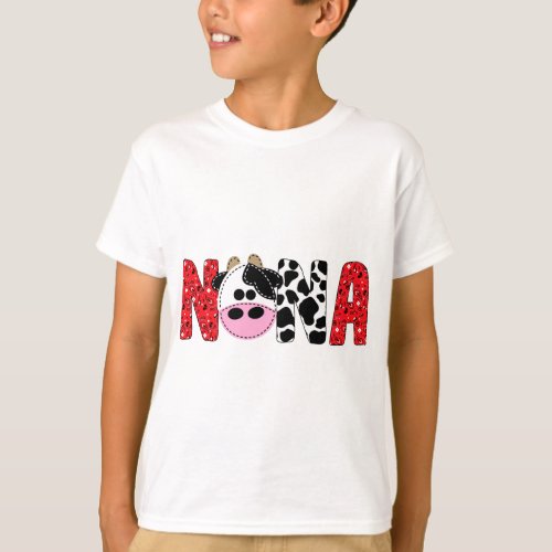 Nana of The Birthday For Boy Cow Farm Birthday Cow T_Shirt