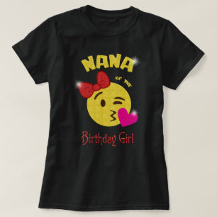 Nana of the Birthday Girl Emoji Birthday Party T-Shirt