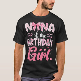 Nana Of The Birthday Girl Pink Coquette Bow T-Shirt