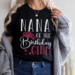 Nana of the Birthday Girl Squad Custom Matching T-Shirt<br><div class="desc">Looking for a unique way to show your support for your family’s birthday party? Look no further than our Nana of the Birthday Girl birthday squad shirt! Our personalized matching shirts are perfect for celebrating with everyone in your life. Whether you’re throwing a small get-together or hosting a huge bash,...</div>