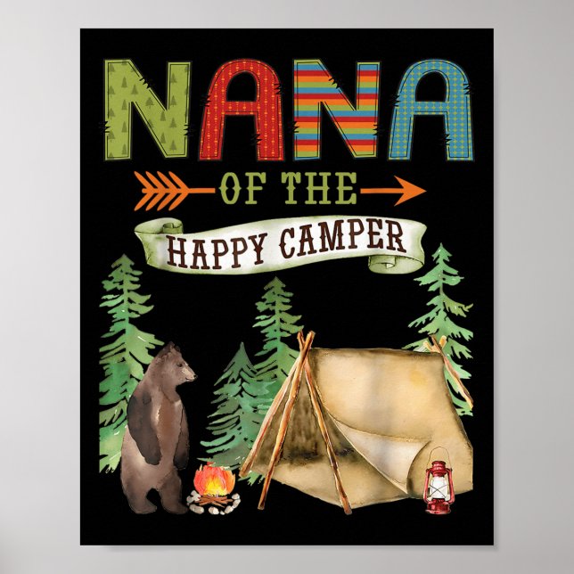 Nana Of The Happy Camper First Birthday Camng  Poster (Front)