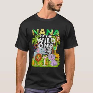 Nana Of The Wild One 1st Birthday Zoo Animal Safar T-Shirt