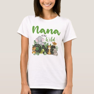 Nana of the Wild One Safari Animals matching T-Shirt