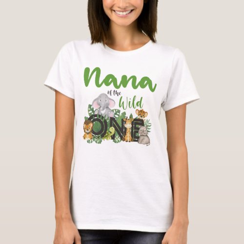 Nana of the Wild One Safari Animals matching T_Shirt