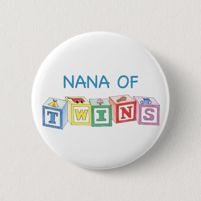 Nana of Twins Blocks Pinback Button (Front)