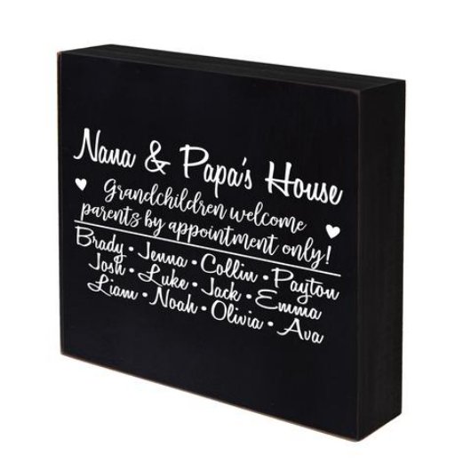 Nana & Papa's House 10" x 10" Black Shadow Box (Front)