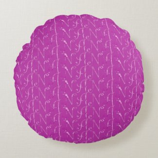 Nana Pattern Elegant Pink Floral Lettering Fuchsia