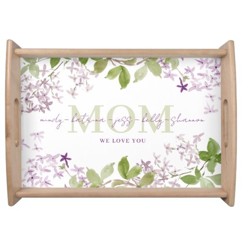Nana Personalized Floral Serving Tray