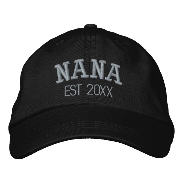 Nana Personalized Grandma Gift Custom Text Embroidered Baseball Cap (Front)