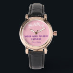 Nana Personalized Name Gift For Grandma Watch<br><div class="desc">Nana Personalized Name Gift For Grandma Watch. Click Personalize this template to customize it quickly and easily. Makes a memorable and endearing gift for a much loved Grandmother. 30 Day Money Back Guarantee. Ships Worldwide Fast. Nana Personalized Name Gift For Grandma Watch, created by artist RjFxx.*All rights reserved. #Nana #PersonalizedWatchForNana...</div>
