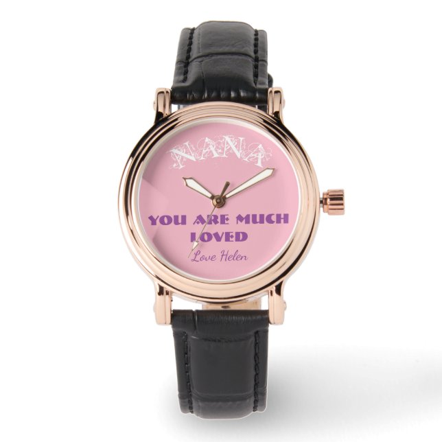 Nana Personalized Name Gift For Grandma Watch (Front)