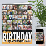 Nana Photo Collage 31 Picture Happy Birthday Card<br><div class="desc">Create your own big happy birthday card. The photo template is ready for you to add 31 of your favorite pictures, 30 of which are displayed in square / instagram format in a simple grid style photo collage and the main one is in frameworthy portrait format on the inside. The...</div>
