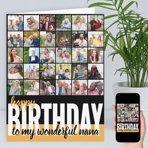 Nana Photo Collage 31 Picture Happy Birthday Card