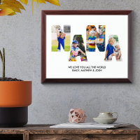 NANA Photo Collage Cutout Grandkids Names Plaque