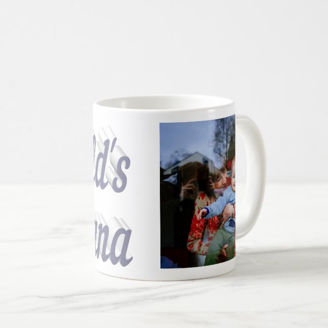 Nana photo gray text coffee mug (Front Right)
