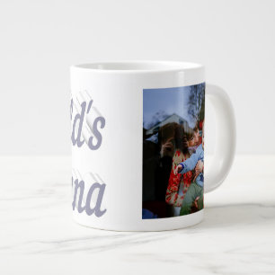 Nana photo gray text giant coffee mug