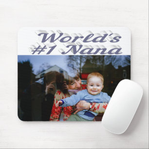 Nana photo gray text mouse pad