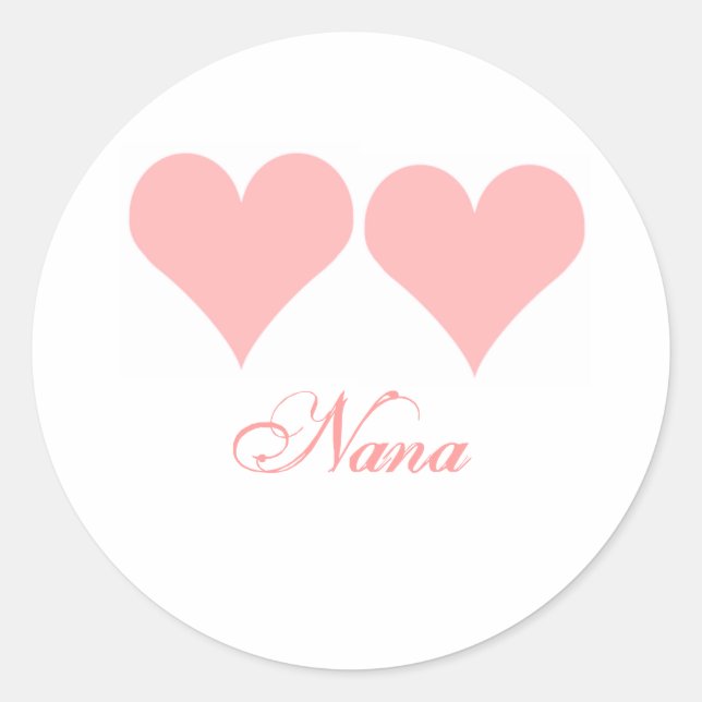 Nana pink hearts sticker (Front)