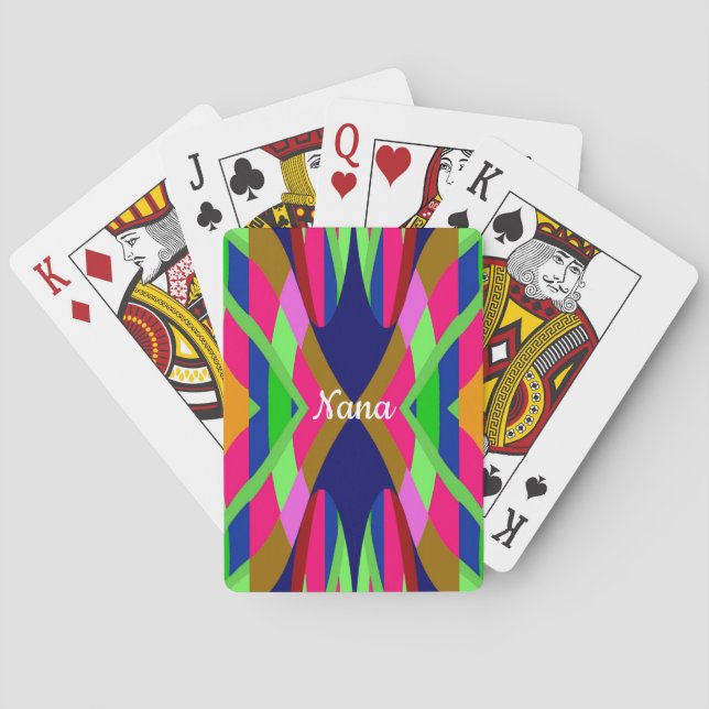 Nana Playing Cards on Bright Winner Colors (Back)
