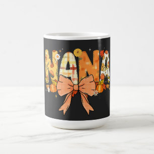 Nana Pumpkin Fall Coquette Bow Thanksgiving Mom Color Morph Mug