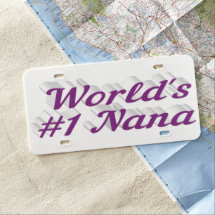 Nana purple text license plate