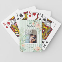 Nana | Quote &amp; Photo Beautiful Floral Poker Cards