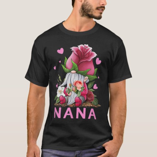 Nana Rose Gnome Valentine Funny Valentine Outfit F T_Shirt