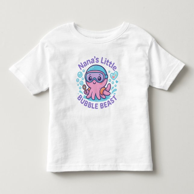 Nana’s Little Bubble Beast Cute Octopus Toddler T-shirt (Front)