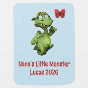 Nana’s Little Monster Custom Grandson Name Baby Blanket