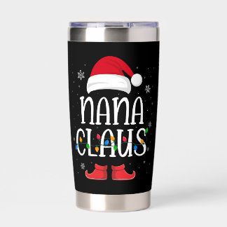 Nana Santa Claus Hat With Xmas Light Christmas Insulated Tumbler