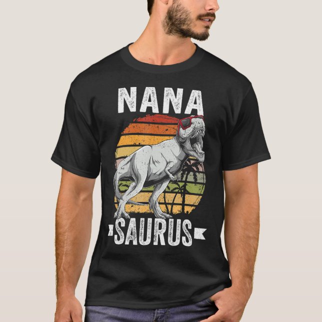 Nana Saurus Dinosaur Nanasaurus Family Matching T  T-Shirt (Front)