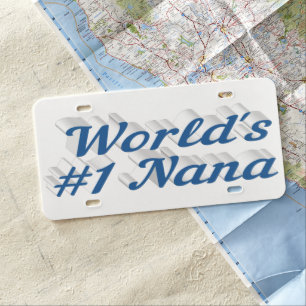 Nana sea blue text  license plate